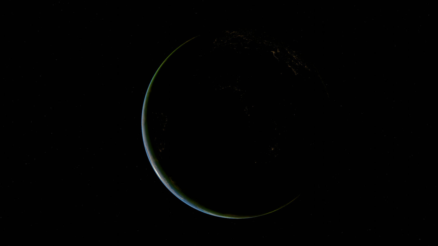 Partial solar eclipse with a dark sky background